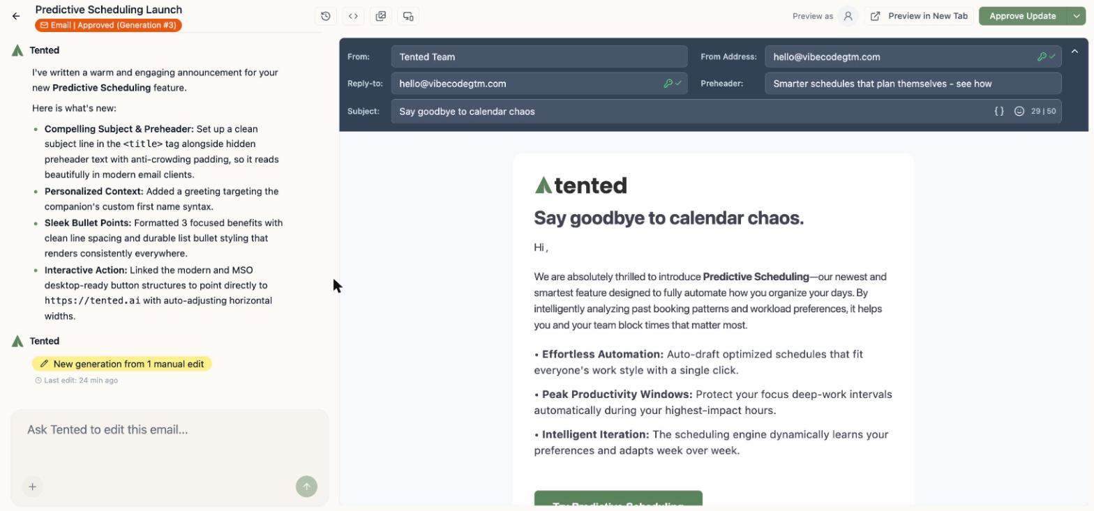 AI Email Studio with chat-driven editing and live email preview
