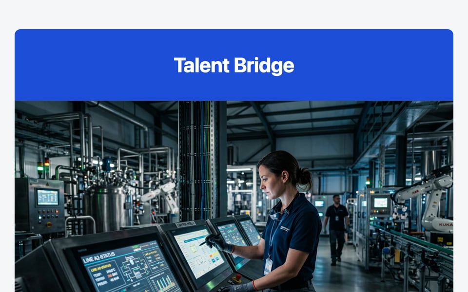 Talent Bridge outreach email for a Senior Controls Engineer role in Austin, with location, experience, and role type at a glance
