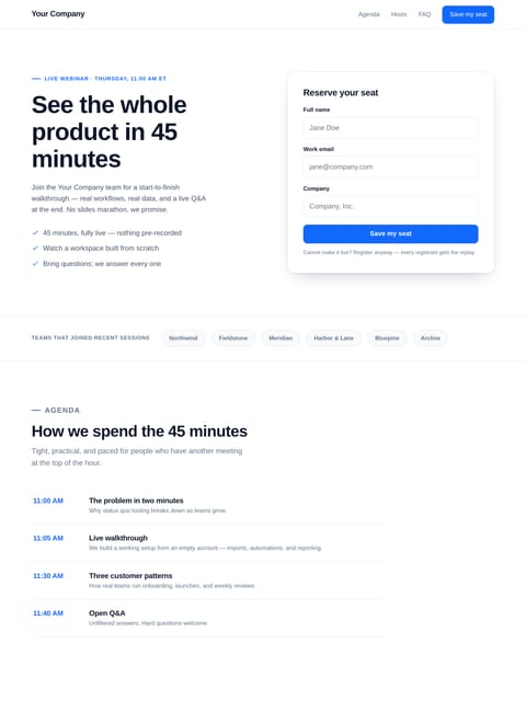 Live Product Demo